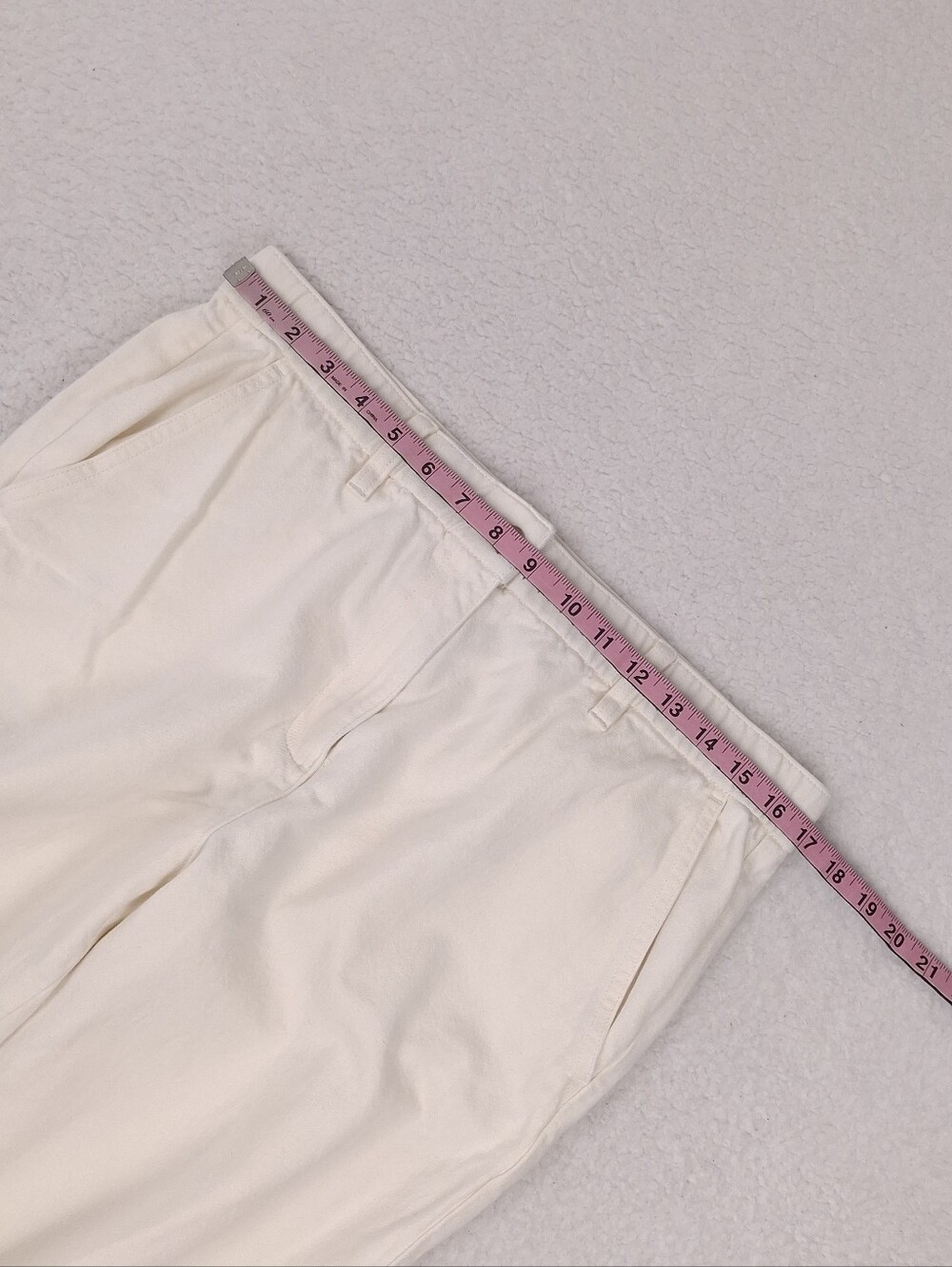 Eileen Fisher Undyed Utility Organic Cotton Tapered Pant minimalist ivory white - Picture 4 of 16